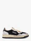 Autry Leather Low Top Sneakers With Laminated Inserts In Black