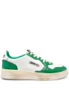 Autry Medalist Low Super Vintage Leather Sneakers In Green