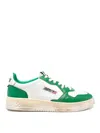 Autry Medalist Low Super Vintage Leather Sneakers In Green