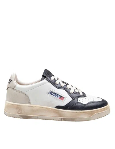 Autry Super Vintage Low Leather Sneakers In White