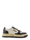 Autry Medalist Low Vintage X Mihara Yasuhiro White And Black Sneakers With Handcrafted Sole In Leather Man In White