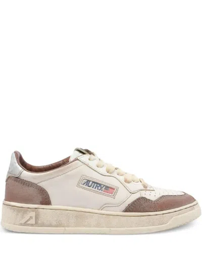 Autry Super Vintage Low Sneakers In Burn And Silver Shoes In Nude