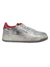 Autry Super Vintage Low Sneaker In Silver/china Red