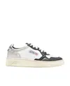 Autry Black And White 'medalist' Low Top Sneakers Distressed Effect In Cow Leather In White