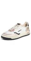 Autry Super Vintage Low Top Sneakers Mesh/suede White/gold In Multi