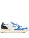 AUTRY SUPER VINTAGE MEDALIST LOW SNEAKERS IN BLUE, BLACK AND WHITE LEATHER