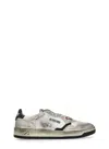 Autry Medalist Super Vintage Low Sneakers In White/gold