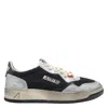 Autry Leather Low Top Sneakers With Laminated Inserts In Black