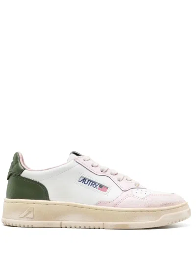Autry Sneakers Slip On Contrasting Panels Rubber Sole In White