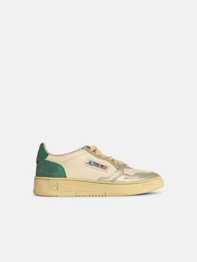 Autry 'super Vintage' Silver Leather Sneakers