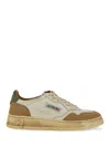 Autry 'super Vintage' Beige Low Top Sneakers With Logo Detail In Multicolour