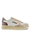 Autry Vintage-inspired Low-top Sneakers With Metallic Accents In Neutral