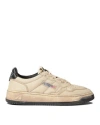 Autry Medalist Leather Low-top Sneakers In Beige