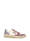 Autry Low-top Leather Sneakers With Vintage Effect In Multi