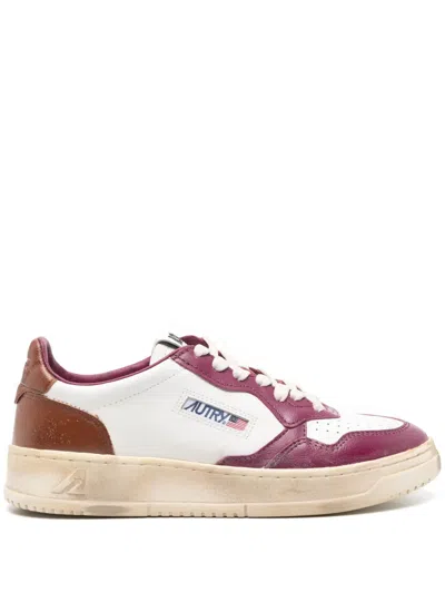 Autry Low Top Sneakers Round Toe Leather In Multi