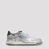 Autry Grey Lace Up Sneakers In Silver Black