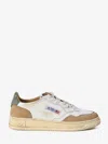 Autry Cognac Leather And Suede Low-top Sneakers In White