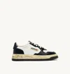 Autry Medalist Low Vintage X Mihara Yasuhiro White And Black Sneakers With Handcrafted Sole In Leather Man In Black