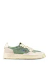 Autry Leather Perforated Toe Low Top Sneakers In Green