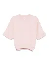 Autry Pink Cotton Sweatshirt With Short Sleeves In Color Carne Y Neutral