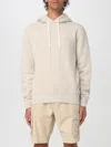 Autry Drawstring Hooded Sweatshirt With Subtle Logo In Neutral