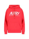 Autry Logo-print Drawstring Hoodie In Red