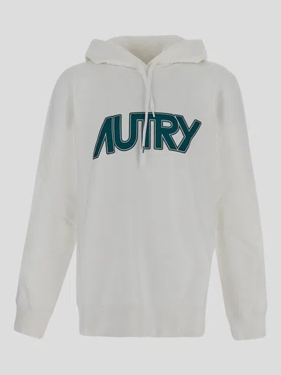 Autry Logo-print Cotton Hoodie In Grey
