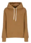 Autry Drawstring Hooded Knitwear With Ribbed Cuffs In Brown