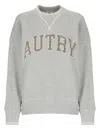 Autry Cotton Crew Neck Sweatshirt With Logo Lettering In Gray
