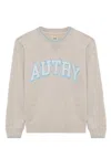 Autry Grey Cotton Blend College Sweatshirt With Screen-printed Graphic In Multi