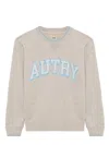 Autry Grey Cotton Blend College Sweatshirt With Screen-printed Graphic In Multi