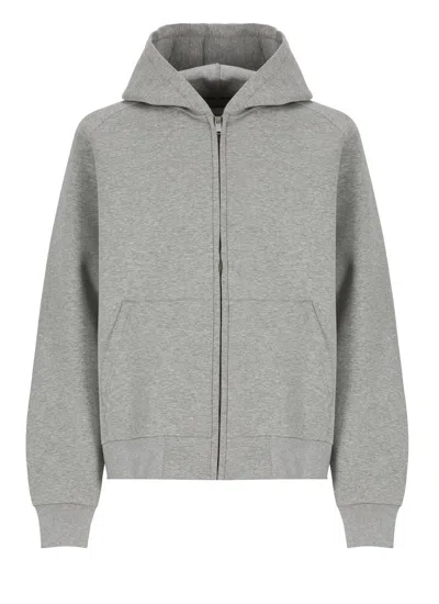 Autry Grey Hoodie With Tonal Logo Embroidery