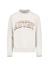 Autry Crew Neck Long Sleeve Ribbed Collar In Grey