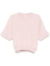 Autry Pink Cotton Sweatshirt With Short Sleeves In Pink