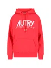 Autry Logo-print Drawstring Hoodie In Red