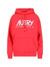 Autry Logo-print Drawstring Hoodie In Red