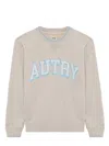 Autry Grey Cotton Blend College Sweatshirt With Screen-printed Graphic In Multi