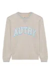 Autry Grey Cotton Blend College Sweatshirt With Screen-printed Graphic