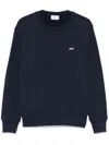 Autry Blue Cotton Crewneck Sweatshirt With Logo Print