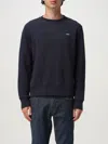 Autry Blue Cotton Crewneck Sweatshirt With Logo Print In Blue