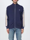 Autry Embroidered High Neck Jacket With Ribbed Cuffs In Blue