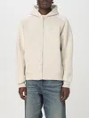Autry Hooded Kangaroo Ribbed Jackets In Cream