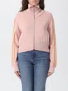 Autry Viscose Blend Jacket With Embroidered Logo And Contrasting Stripes In Pink