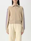 Autry Knitted Tennis-style Zip Sweatshirt In Sand