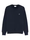 Autry Blue Cotton Crewneck Sweatshirt With Logo Print In Blue