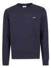 Autry Blue Crewneck Sweater With Logo Embroidered On The Front In Cotton Man In Blue
