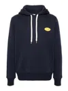Autry Blue Jersey Hoodie Sweatshirt With Printed Logo In Blue