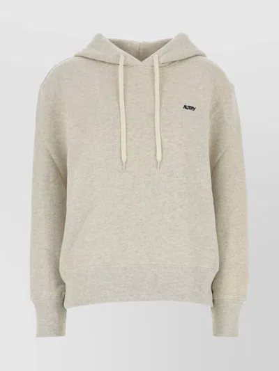 AUTRY SWEATSHIRT DRAWSTRING HOOD GREY COTTON