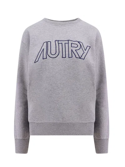 Autry Logo Embroidery Bib Sweatshirt In Grey