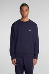 Autry Blue Cotton Crewneck Sweatshirt With Logo Print In Blue